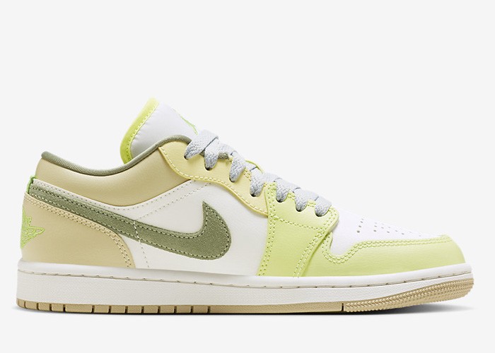 Air Jordan 1 Low Sail White Oil Green - FD9906-131