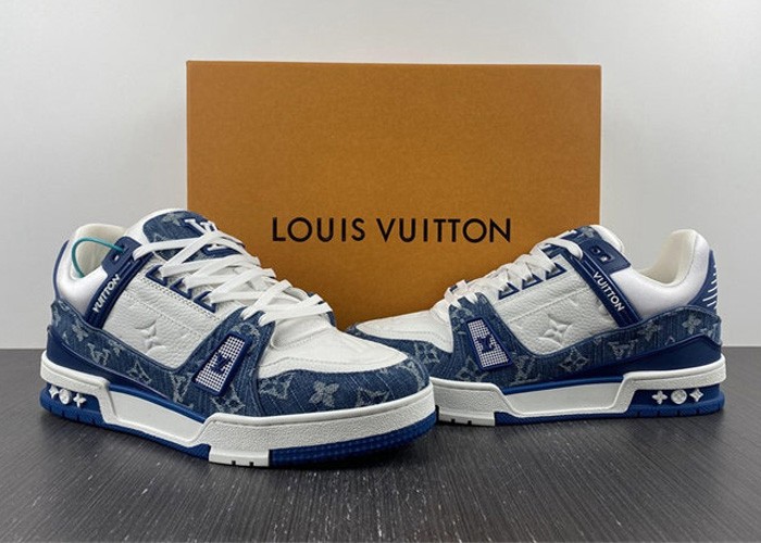 L**V Trainer Monogram Denim White Blue